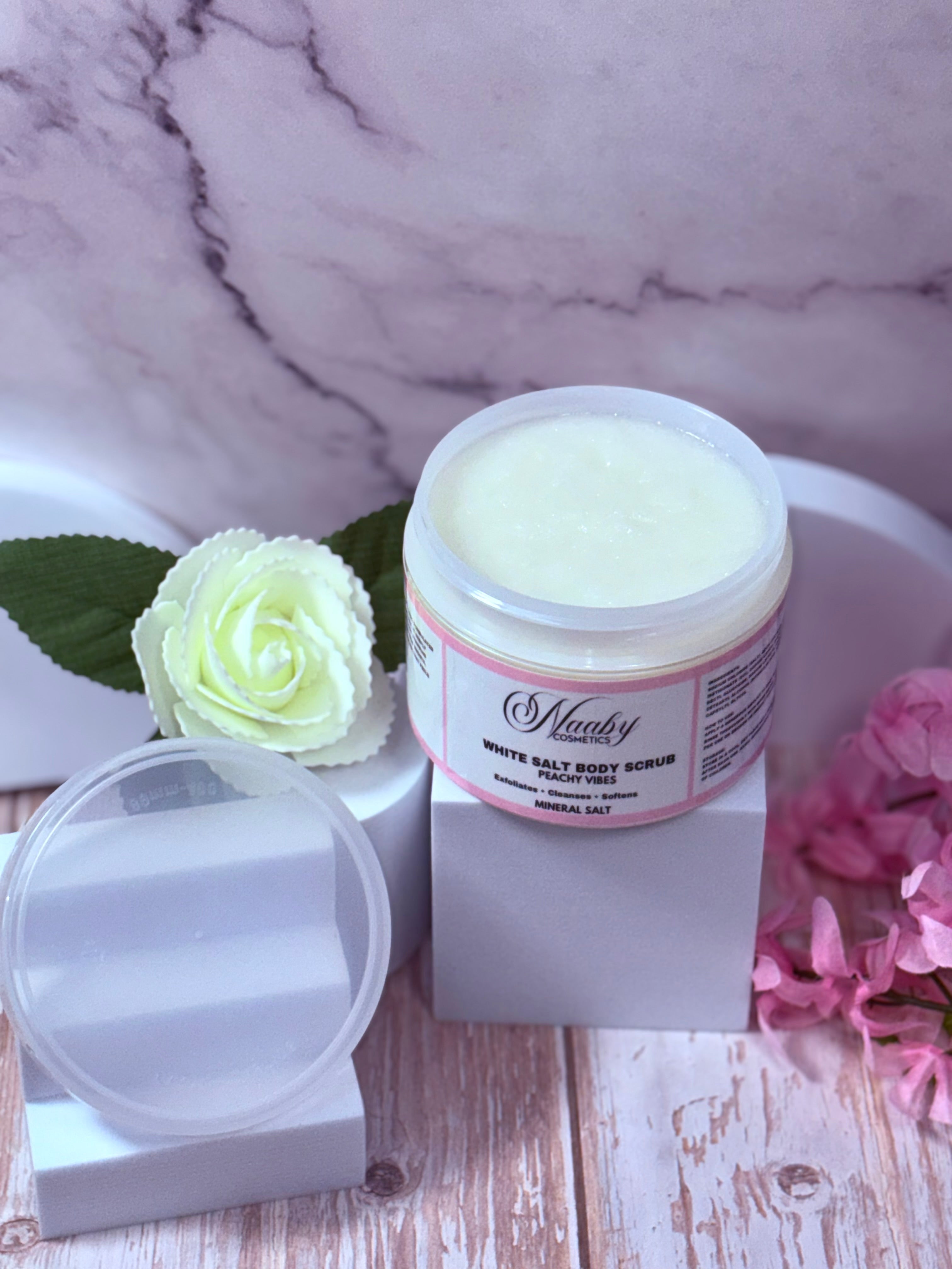 Peachy Vibes – White  Salt Scrub