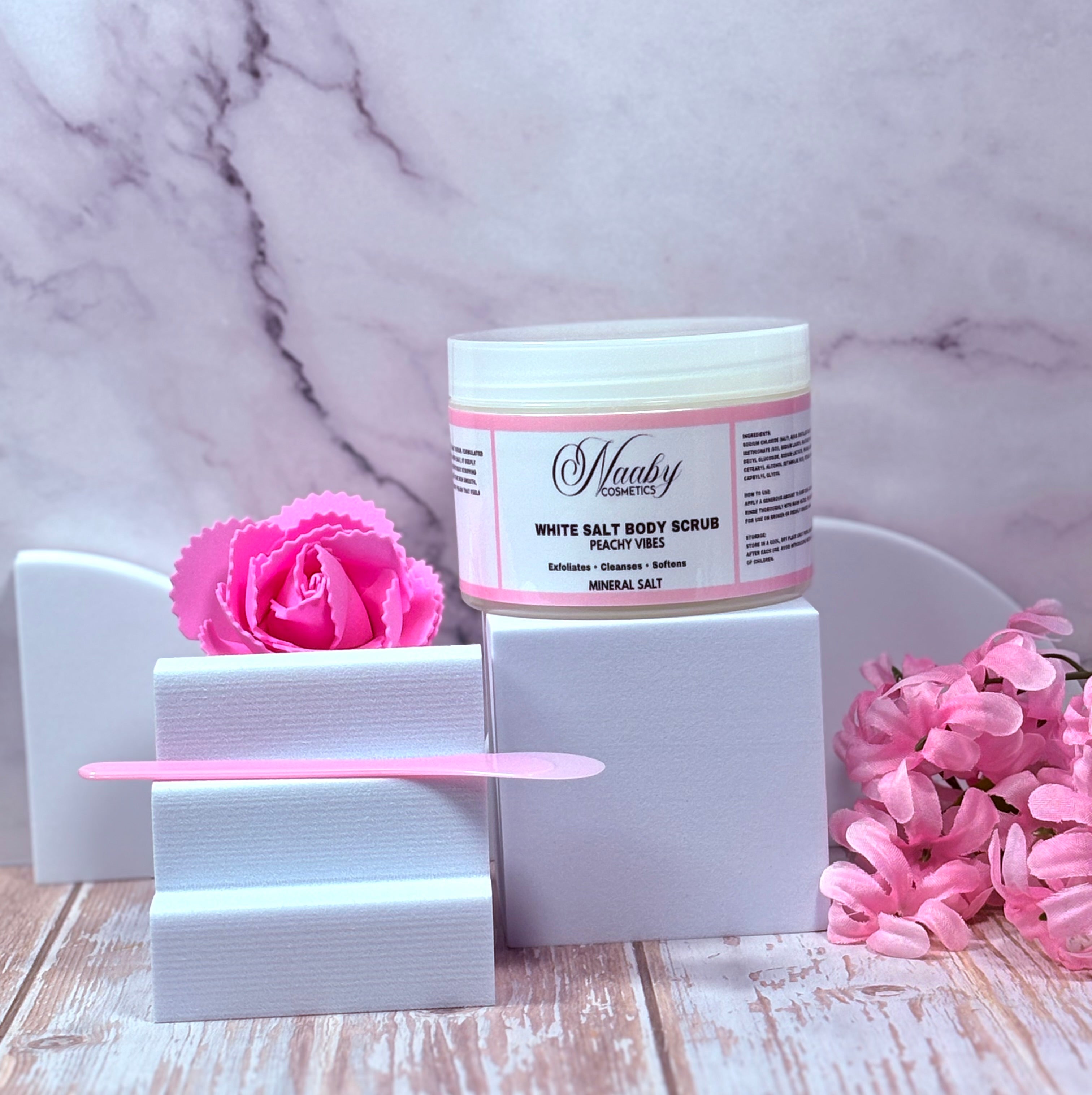 Peachy Vibes – White  Salt Scrub