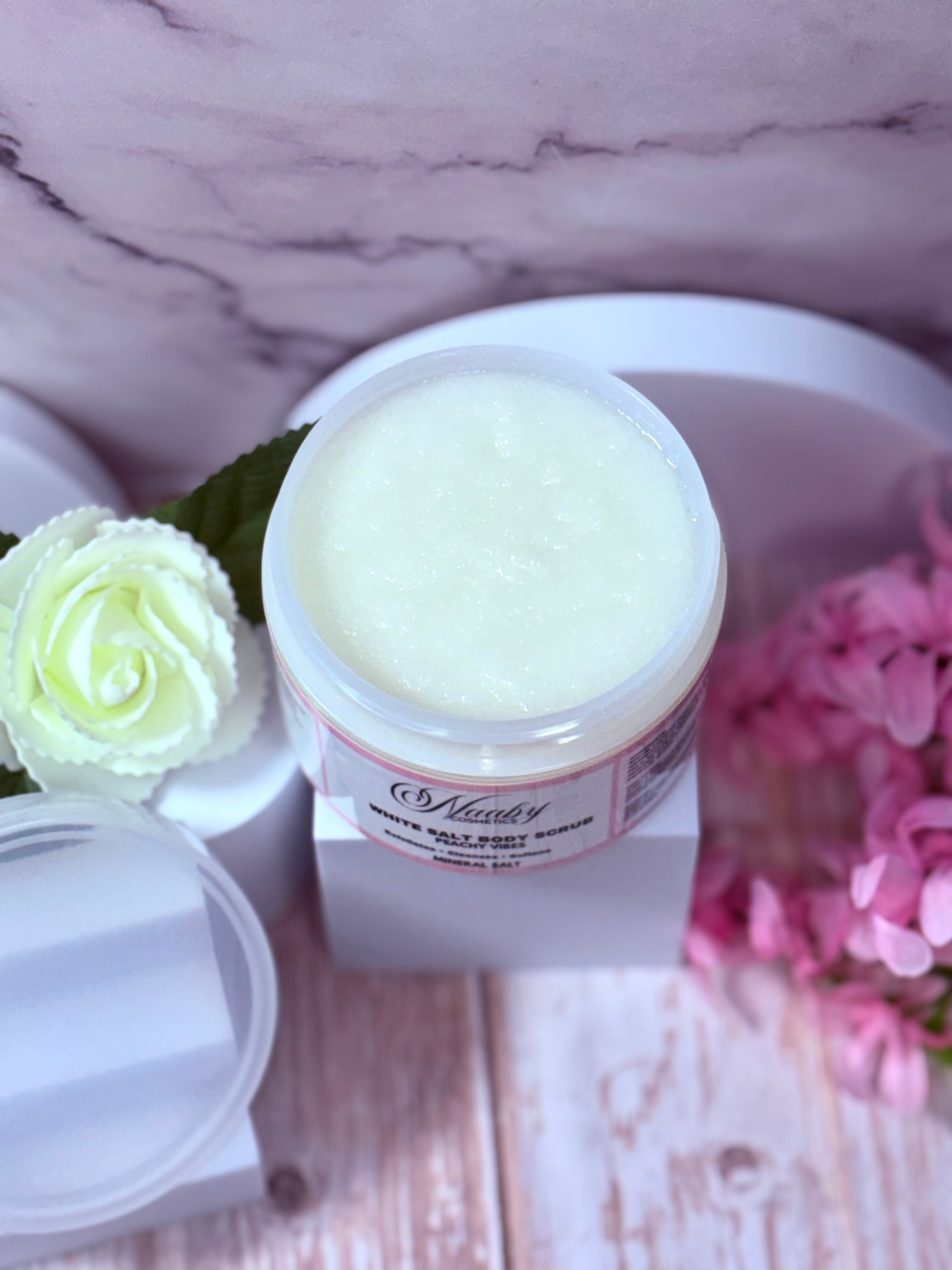 Peachy Vibes – White  Salt Scrub