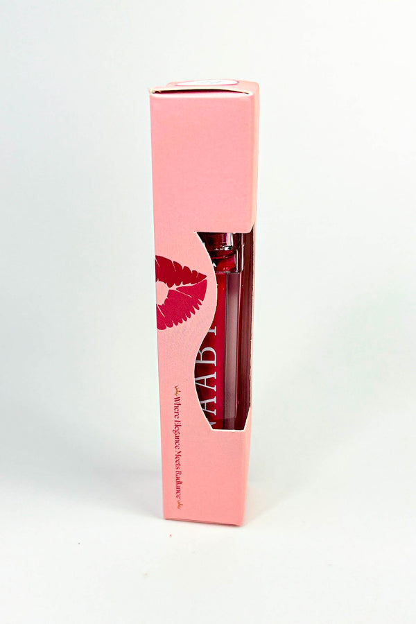 matte lipstick  packaging with a clear window on a white background.CLAY MUSE MATTE LIPSTICK