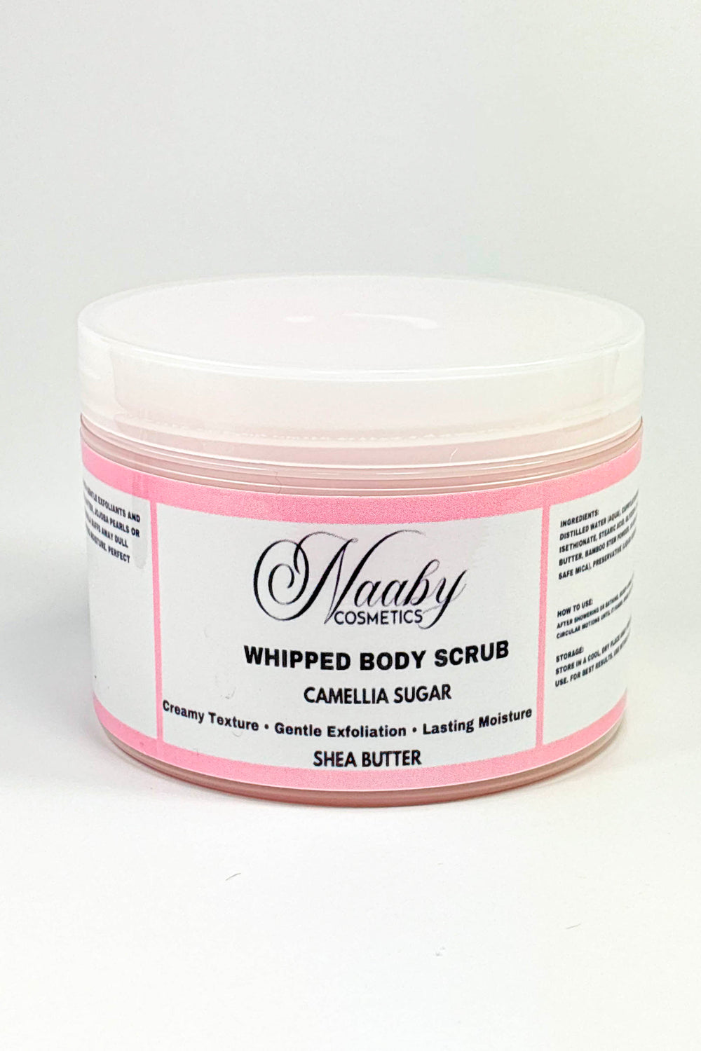 Jar of Naaby Cosmetics Whipped Body Scrub on a white background