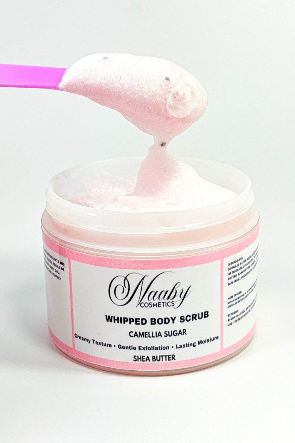 Jar of Naaby Cosmetics Whipped Body Scrub on a white background