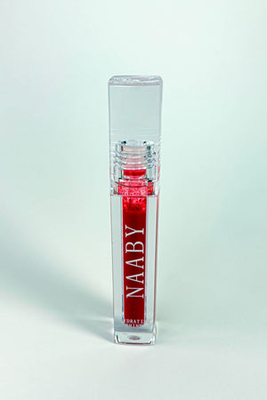 Red lip Crimson_Flame_Long_Lasting_Water_Lip_Stain_Lightweight_Buildable_Lip_Tint with 'NAABY' branding on a white background