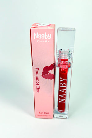 Naaby lip tint with pink packaging on a white background-Crimson_Flame_Long_Lasting_Water_Lip_Stain_Lightweight_Buildable_Lip_Tint