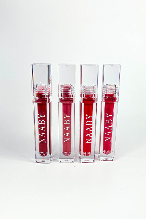 Four NAABY xxl matte  lipsticks on a white background